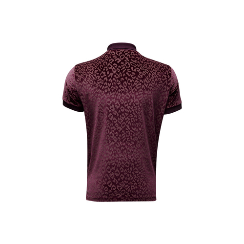 Premium Leopard Velvet PK Shirts [Burgundy]