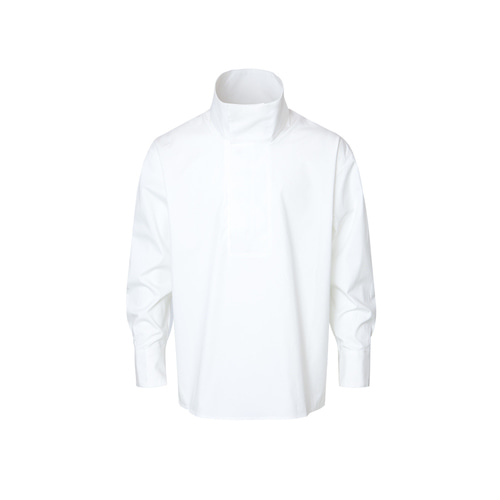 Half zip Over-Fit Shirts [White]