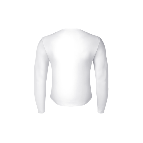 Semi Wide Neck Satin Muscle-Fit Long Sleeve [White]
