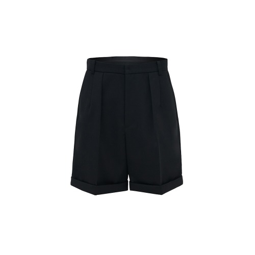Volante Tailored Wool Shorts (Black)
