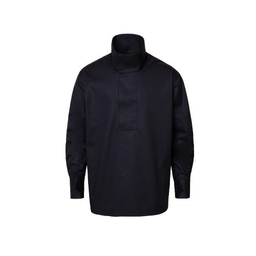 Half zip Over-Fit Shirts [Black]