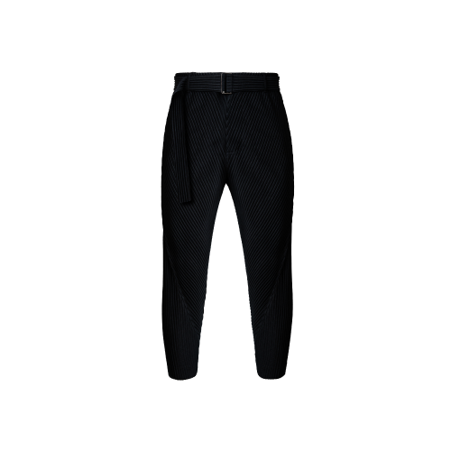 Volante Pleats Belted Unline Tapered Pants