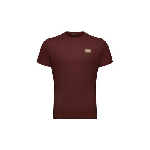 Premium Mercerize Gold/Silver Tab T-Shirts(Muscle Fit) [Burgundy/Gold]
