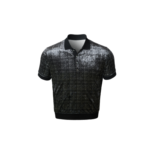 Chad Malone Velvet Muscle-Fit PK Shirts [Black]