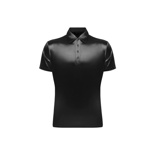Satin Muscle Fit PK Shirts [Black]