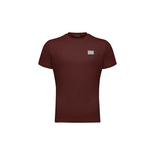 Premium Mercerize Gold/Silver Tab T-Shirts(Muscle Fit) [Burgundy/Silver]