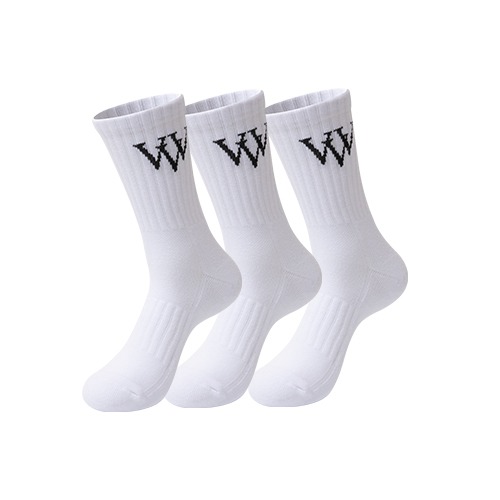 Triple V Non-slip Socks 3pack [White]