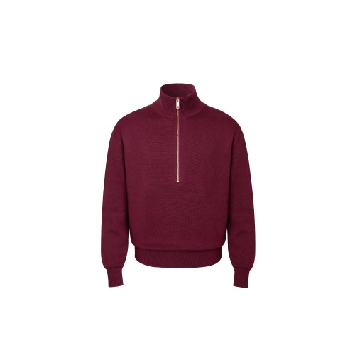 Volante Muscle Fit Rosegold Line Half Zip-up Wool Knit